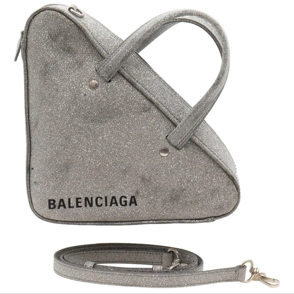 Balenciaga glitter triangle bag